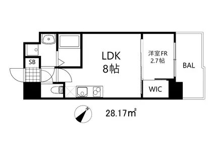 セレニテ神戸西エクラ(1LDK/3階)の間取り写真