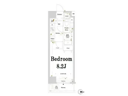 アクサス東京イーストガーデン(1K/1階)の間取り写真