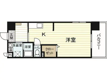 カノン廿日市(1K/3階)の間取り写真