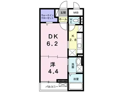 フェア グレイス(1DK/2階)の間取り写真