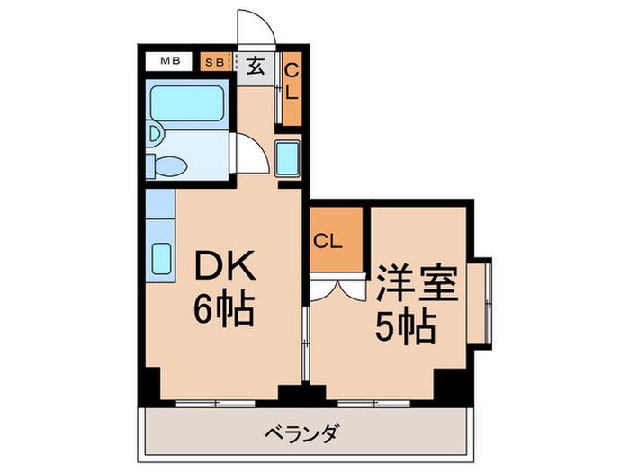 プロスペリティS目白(1DK/4階)の間取り写真