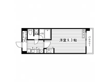 東武東上線 朝霞台駅 徒歩2分 9階建 築23年(1K/4階)の間取り写真