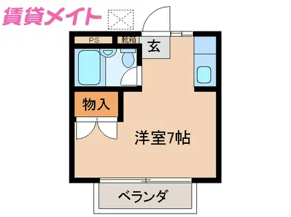 ハッピーハイムサカタ(1K/1階)の間取り写真