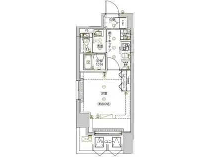 ユリカロゼ五反野III(1K/4階)の間取り写真