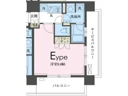 ガレリア東新宿(1K/6階)の間取り写真