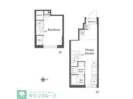 PAIR新大久保(1DK/1階)の間取り写真