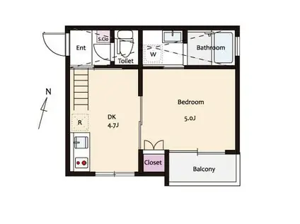 クレディ小岩(1DK/3階)の間取り写真