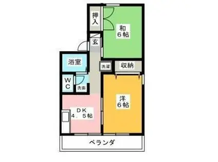 ラムールフォー(2DK/2階)の間取り写真