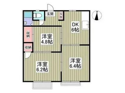 リブレス吉見(3DK/1階)の間取り写真