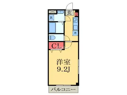 オリエンタルコート幕張本郷(1K/2階)の間取り写真