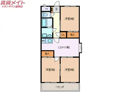 ガーデンヒルFMT(3LDK/3階)の間取り写真