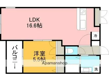 NATURA(1LDK/1階)の間取り写真