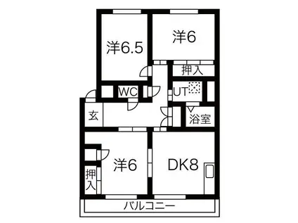 柔美和マンションはまぼう(3DK/3階)の間取り写真
