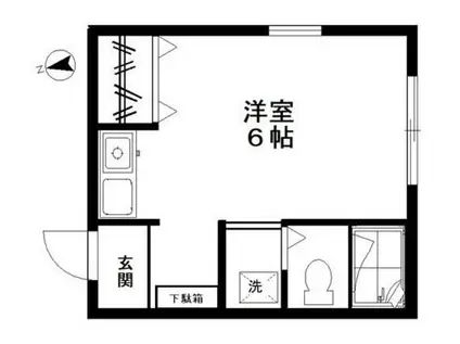 ハートピア平井(ワンルーム/2階)の間取り写真