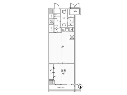 六本木デュープレックスエムズ(1LDK/2階)の間取り写真