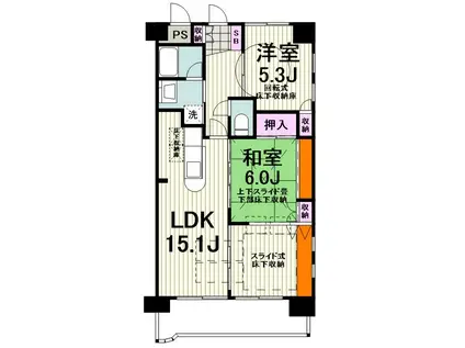 ルネスレヴール(2LDK/3階)の間取り写真