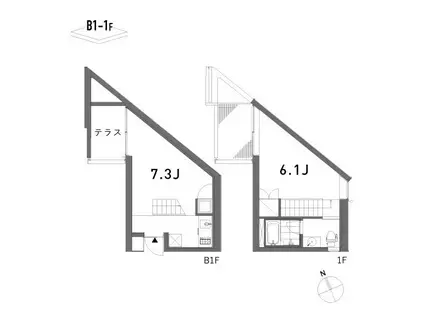 SCALE スケール(1LDK/B1階)の間取り写真