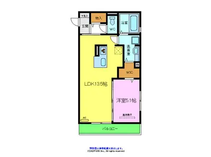 シエロ グランデ(1LDK/1階)の間取り写真