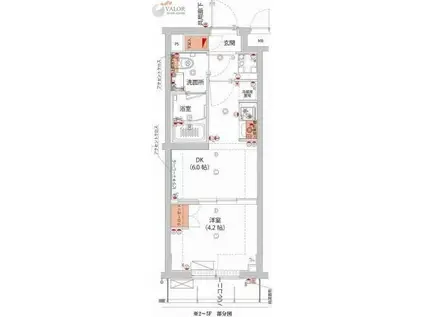 ハーモニーレジデンス武蔵小杉フォレストスクエア(1DK/3階)の間取り写真