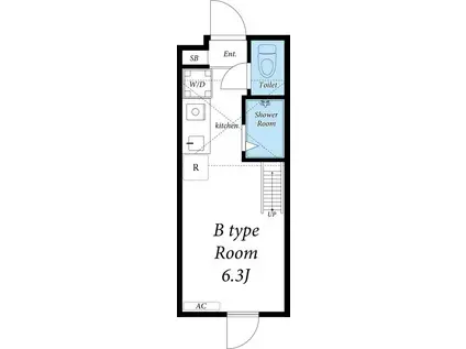 東急東横線 学芸大学駅 無 ロフト有  採光有(ワンルーム/1階)の間取り写真