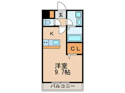 グランベル三山木(1K/1階)の間取り写真