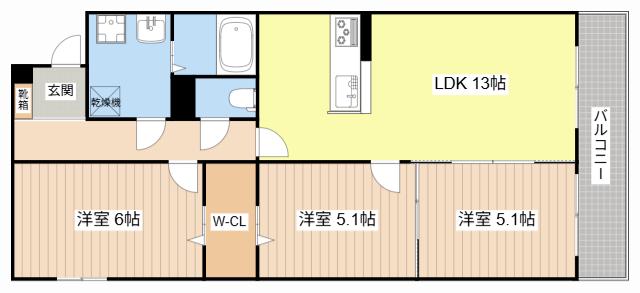 ACE ONE(3LDK/5階)の間取り写真