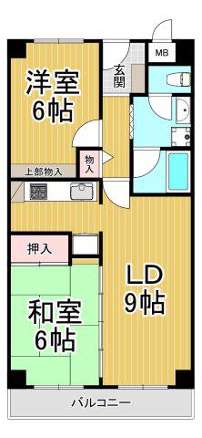 ロイヤルメゾン宝塚南(2LDK/3階)の間取り写真