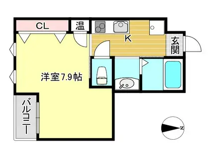 プチベース山田(1K/2階)の間取り写真