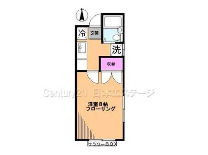 SHハウス(1K/2階)の間取り写真