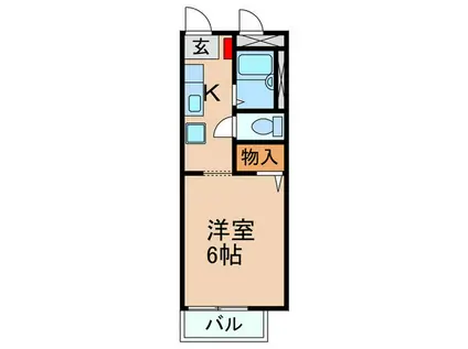 TANAKA HEIGHTS(1K/2階)の間取り写真