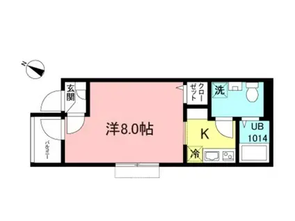 プランギ小田急相模原(1K/2階)の間取り写真