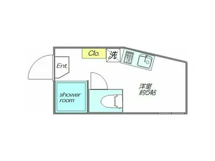 アーバンプレイス高田馬場ウエスト(ワンルーム/1階)の間取り写真