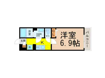 リブリ・吹上(1K/3階)の間取り写真