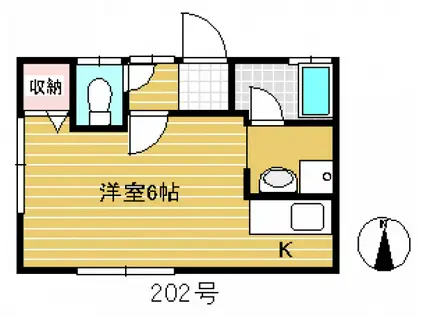 第2川田ハイツ(1K/2階)の間取り写真