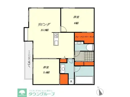 セレッソ浅草(2LDK/2階)の間取り写真