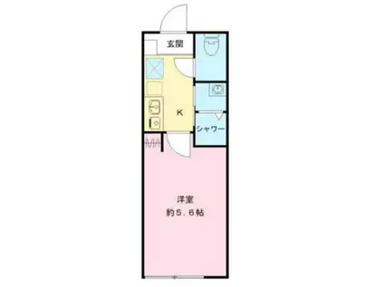 THE ROOMS 中野本町(1K/2階)の間取り写真