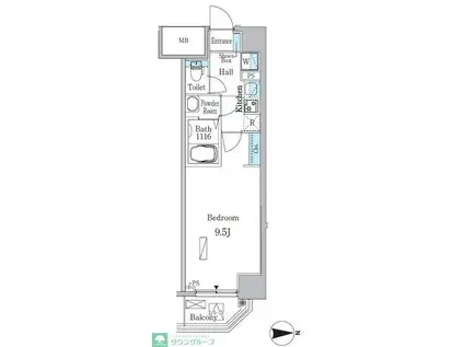 オープンブルーム入谷(2K/3階)の間取り写真