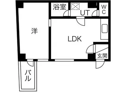 レック難波ビル(1LDK/9階)の間取り写真
