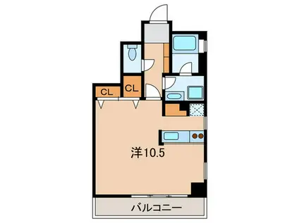 芝公園アパ-トメント(ワンルーム/2階)の間取り写真