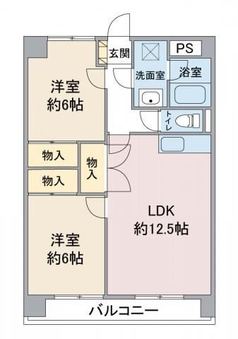 レージュ至来(2LDK/1階)の間取り写真