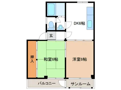 ファミール・アルピナ(1LDK/3階)の間取り写真