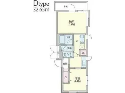 クーカイ・テラス代田橋(2K/2階)の間取り写真