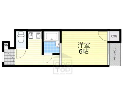 ホワイティ18(1K/2階)の間取り写真