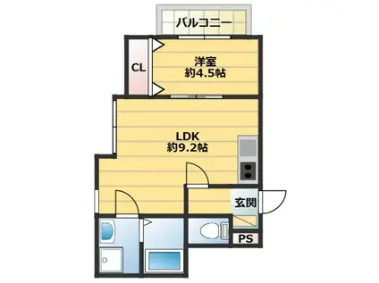 THE NOBLES 戸畑I(1LDK/3階)の間取り写真