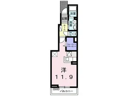 ワンダフルTKIII(ワンルーム/1階)の間取り写真