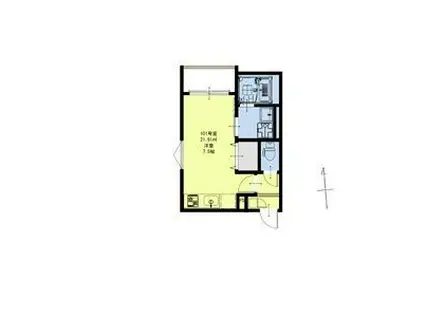 R-SMARTアゼリア仙台(ワンルーム/1階)の間取り写真