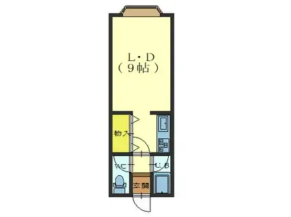 アル白鳥I(1K/2階)の間取り写真