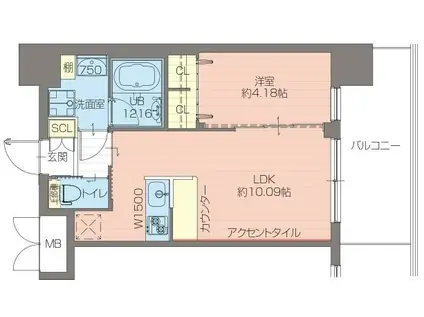 プレジオ御幣島(1LDK/9階)の間取り写真