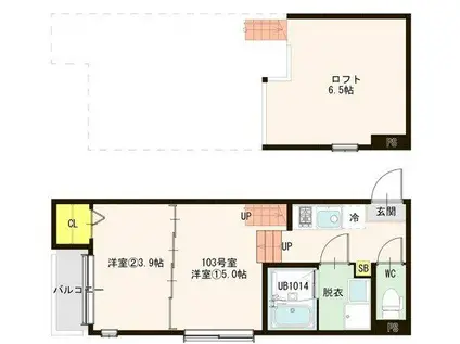 中野字大貝沼アパート(1DK/1階)の間取り写真