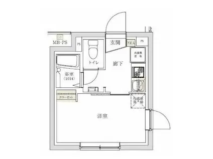 スペリオール新宿(1K/3階)の間取り写真